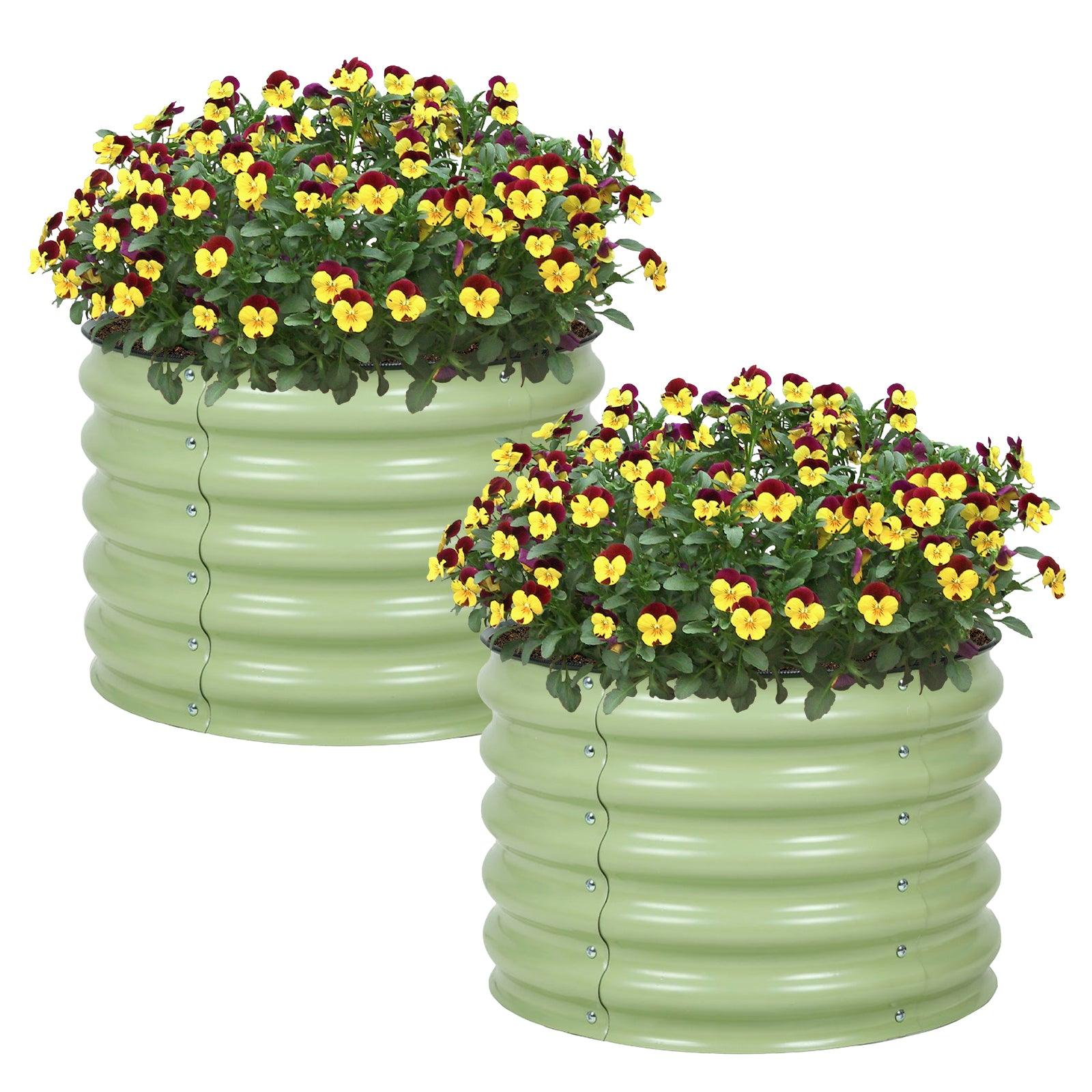 16.7_Tall_Aluzinc_Metal_Raised_Garden_Bed_24_Round_-_Outdoor_Garden_Planter_Box-2
