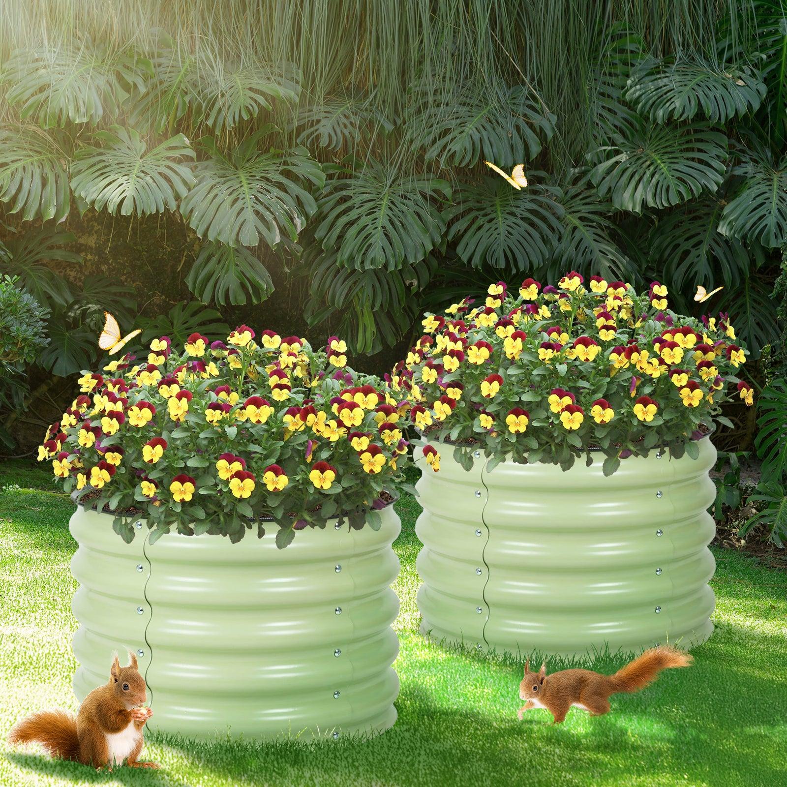 16.7_Tall_Aluzinc_Metal_Raised_Garden_Bed_24_Round_-_Outdoor_Garden_Planter_Box-4