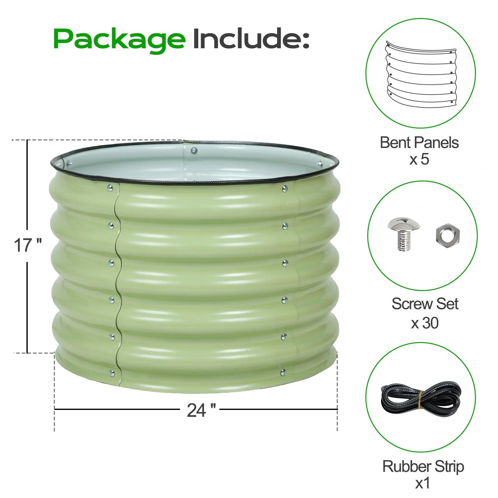 16.7_Tall_Aluzinc_Metal_Raised_Garden_Bed_24_Round_-_Outdoor_Garden_Planter_Box-5
