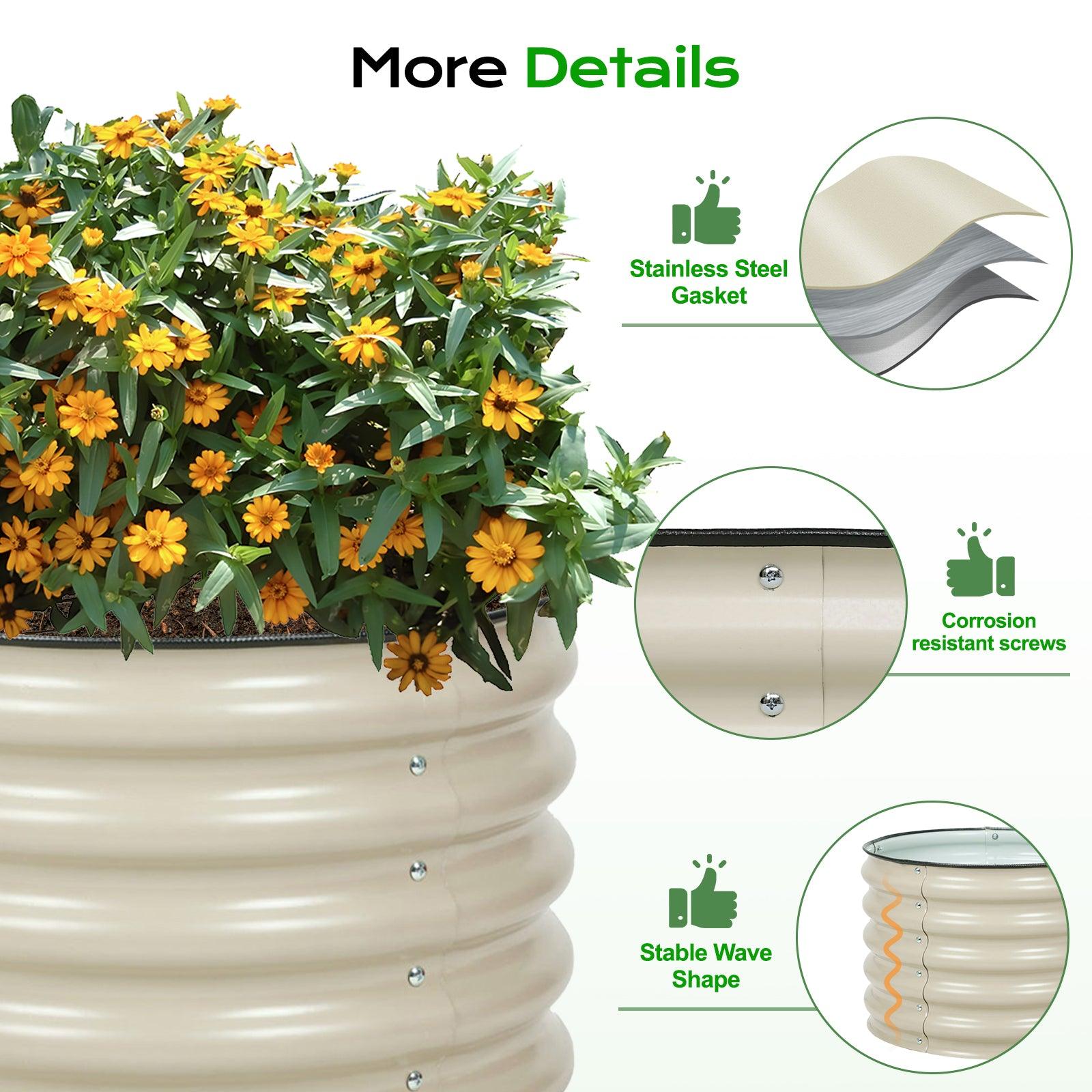 16.7_Tall_Aluzinc_Metal_Raised_Garden_Bed_24_Round_-_Outdoor_Garden_Planter_Box_-14