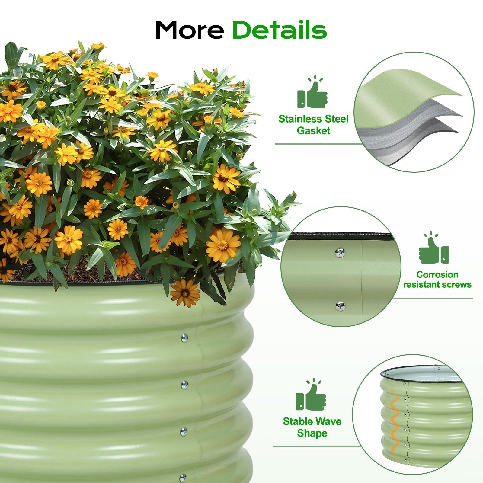 16.7_Tall_Aluzinc_Metal_Raised_Garden_Bed_24_Round_-_Outdoor_Garden_Planter_Box_-6