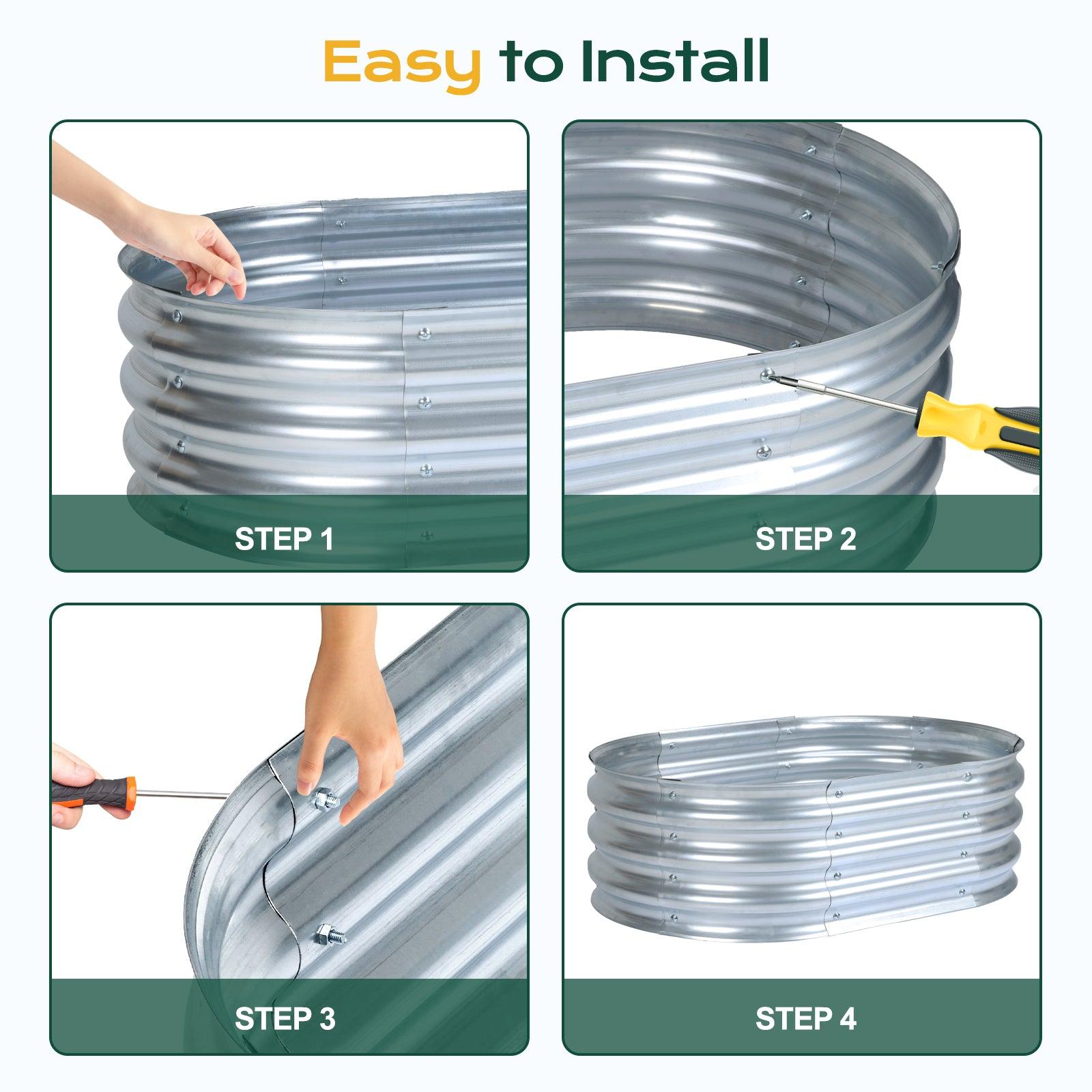 35_L_x24_W_x12_H_inch_Galvanized_Raised_Garden_Bed_Kit_2Pcs_Outdoor_Garden_Planter_Oval_Large_Boxes_for_Vegetables_Flowers_Herbs_-_Silver_-5