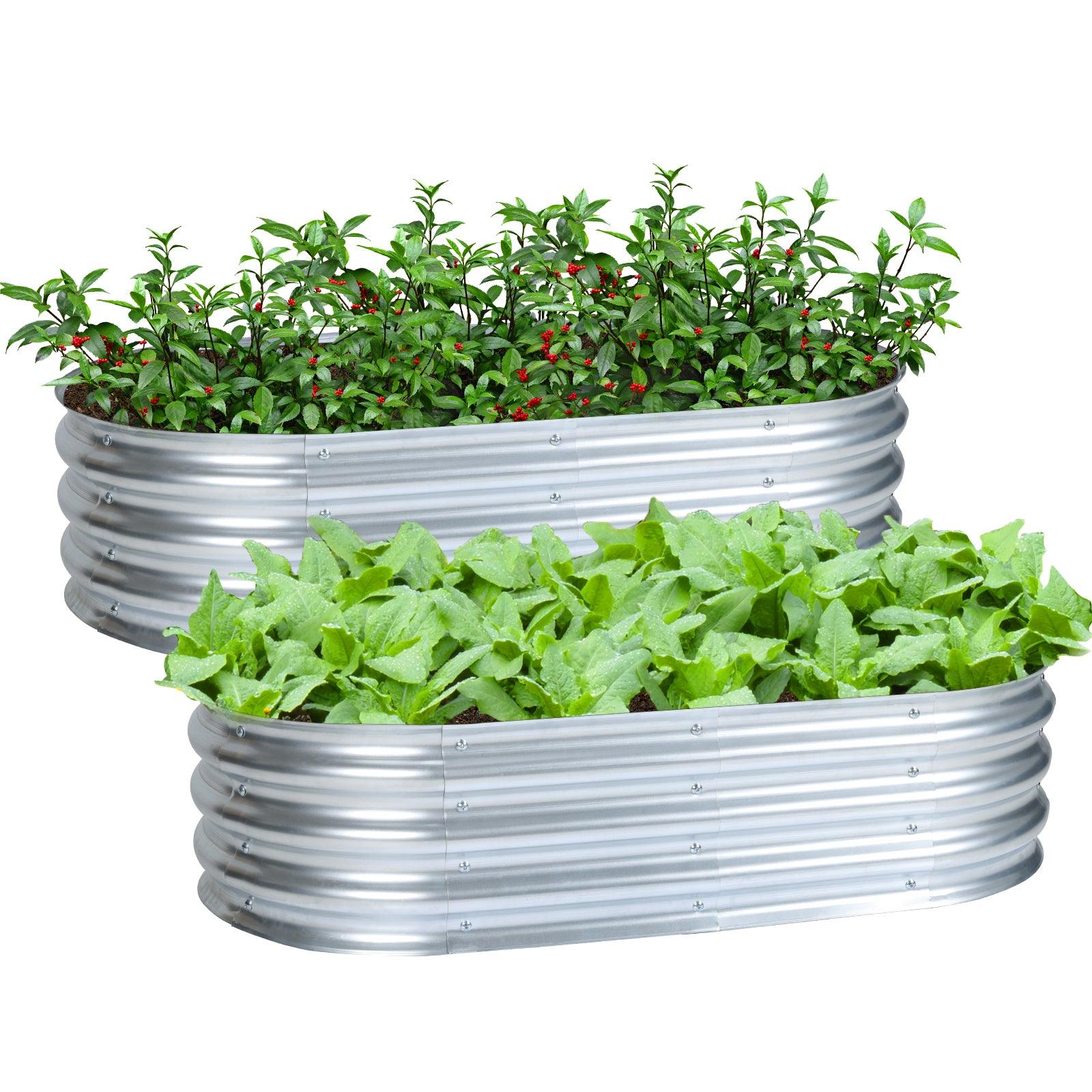 47_L_x24_W_x12_H_inch_Galvanized_Raised_Garden_Bed_Kit_2Pcs_Outdoor_Garden_Planter_Oval_Large_Boxes_for_Vegetables_Flowers_Herbs_-_Silver-1