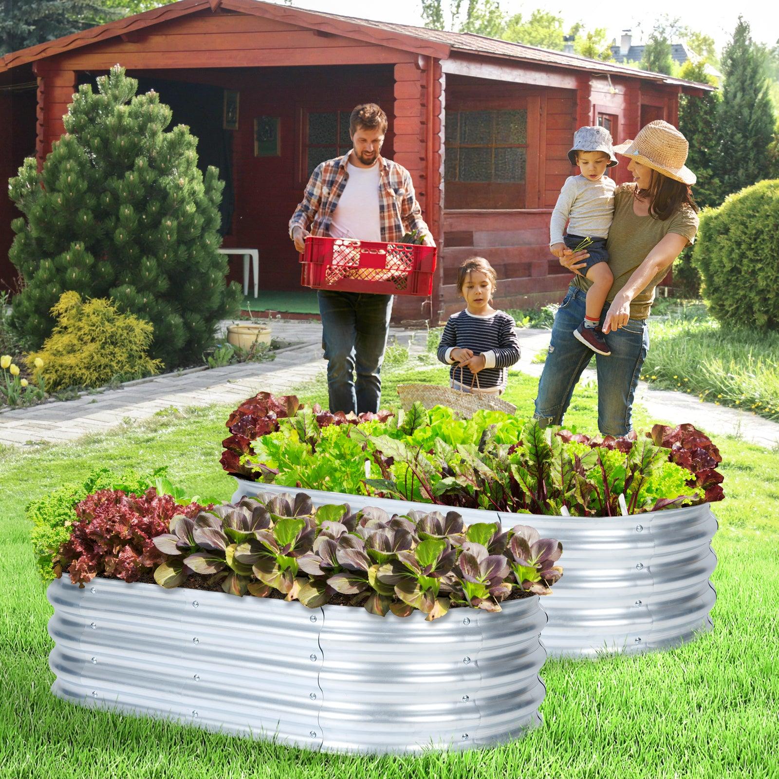 47_L_x24_W_x12_H_inch_Galvanized_Raised_Garden_Bed_Kit_2Pcs_Outdoor_Garden_Planter_Oval_Large_Boxes_for_Vegetables_Flowers_Herbs_-_Silver_-3