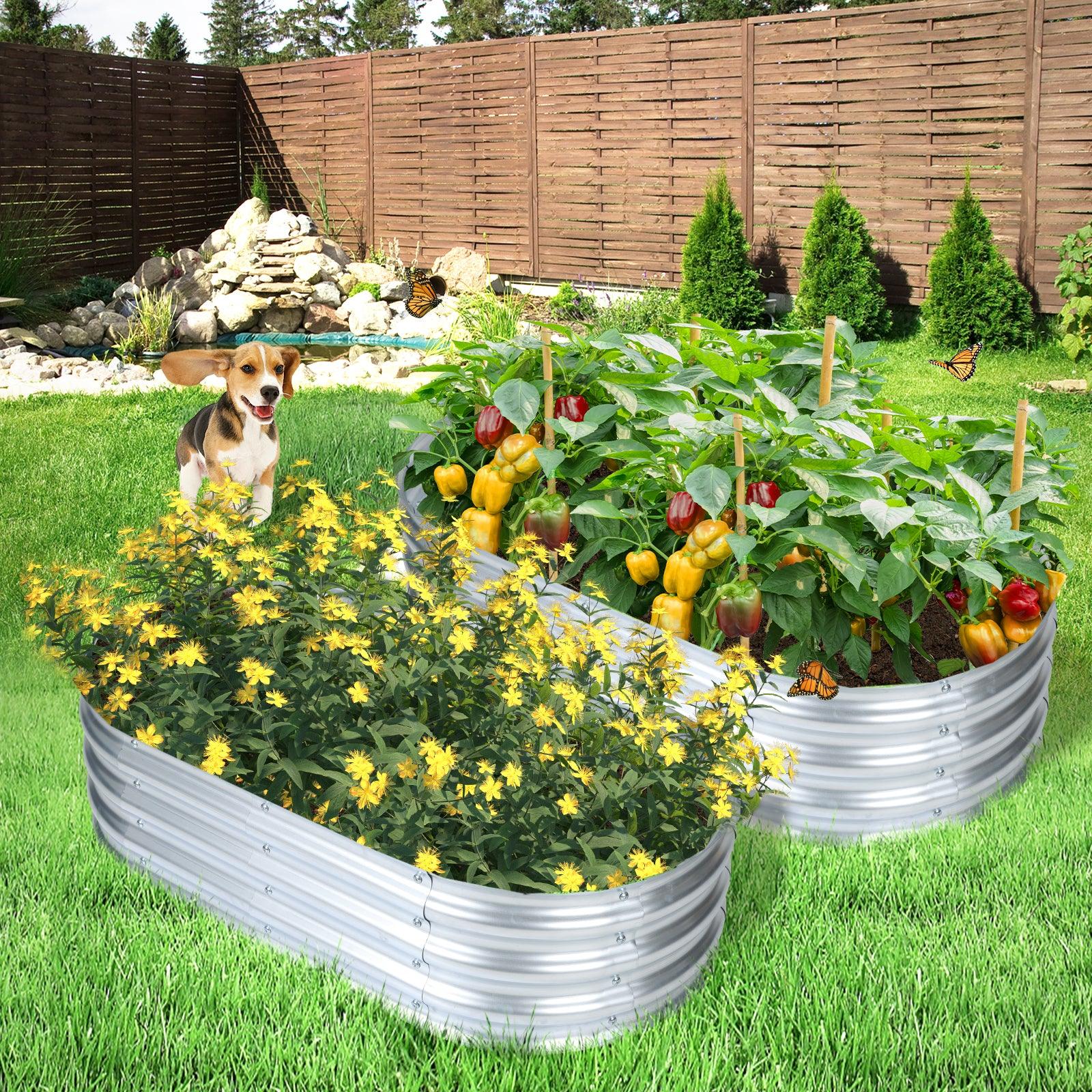 47_L_x24_W_x12_H_inch_Galvanized_Raised_Garden_Bed_Kit_2Pcs_Outdoor_Garden_Planter_Oval_Large_Boxes_for_Vegetables_Flowers_Herbs_-_Silver_-4
