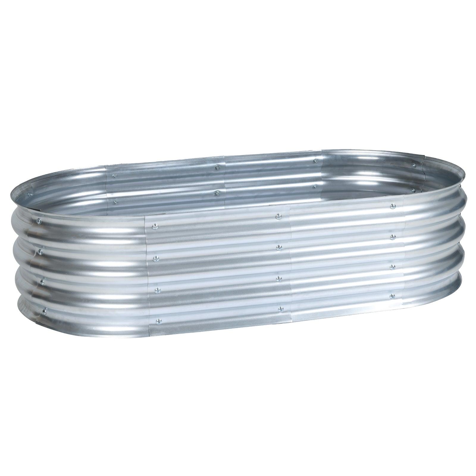 47_L_x24_W_x12_H_inch_Galvanized_Raised_Garden_Bed_Kit_Outdoor_Garden_Planter_Oval_Large_Boxes_for_Vegetables_Flowers_Herbs_-_Silver-3