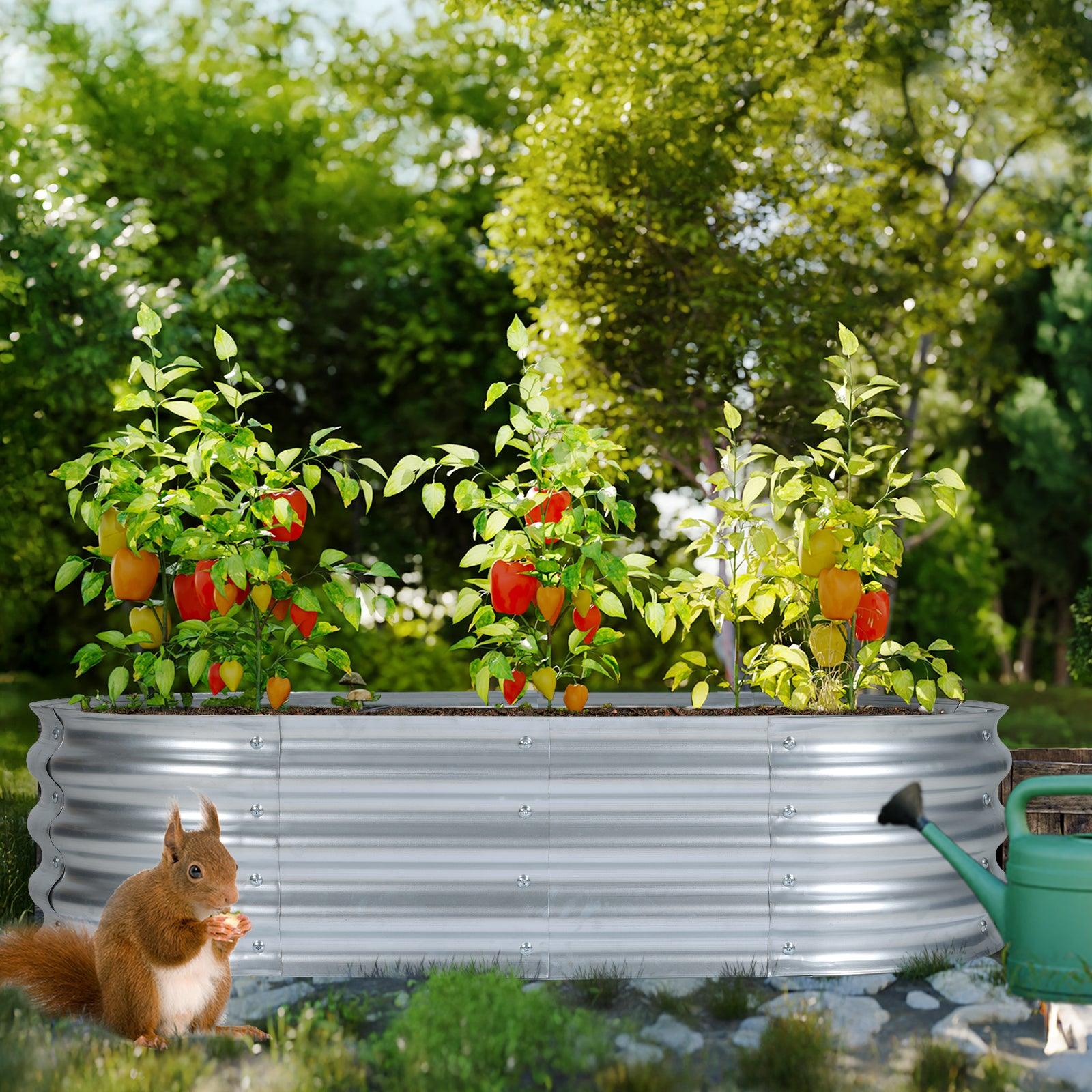47_L_x24_W_x12_H_inch_Galvanized_Raised_Garden_Bed_Kit_Outdoor_Garden_Planter_Oval_Large_Boxes_for_Vegetables_Flowers_Herbs_-_Silver-4
