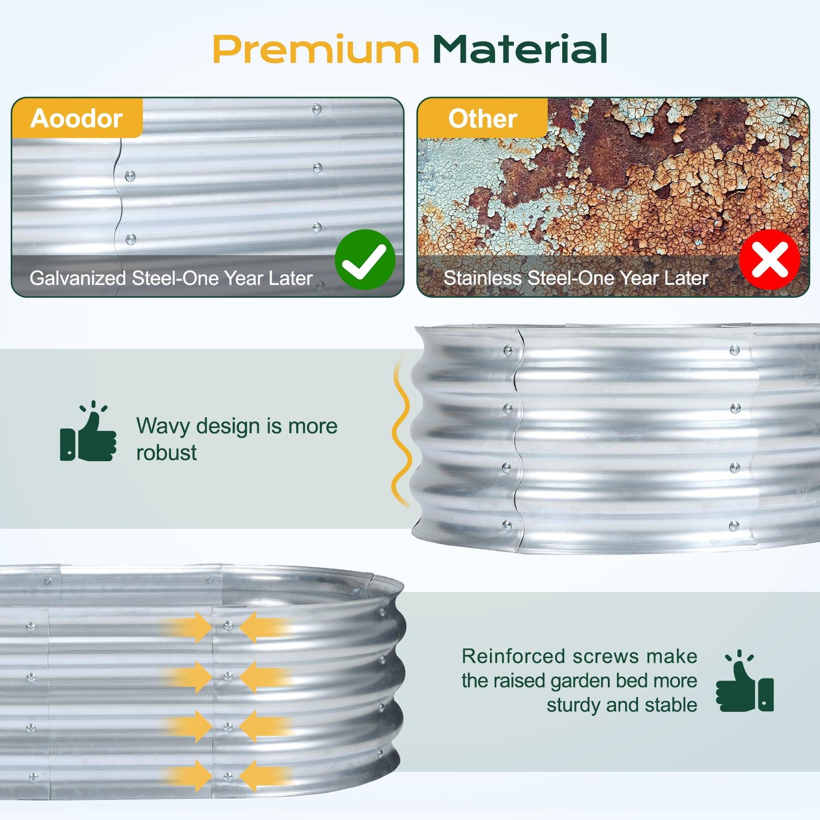 47_L_x24_W_x12_H_inch_Galvanized_Raised_Garden_Bed_Kit_Outdoor_Garden_Planter_Oval_Large_Boxes_for_Vegetables_Flowers_Herbs_-_Silver-9