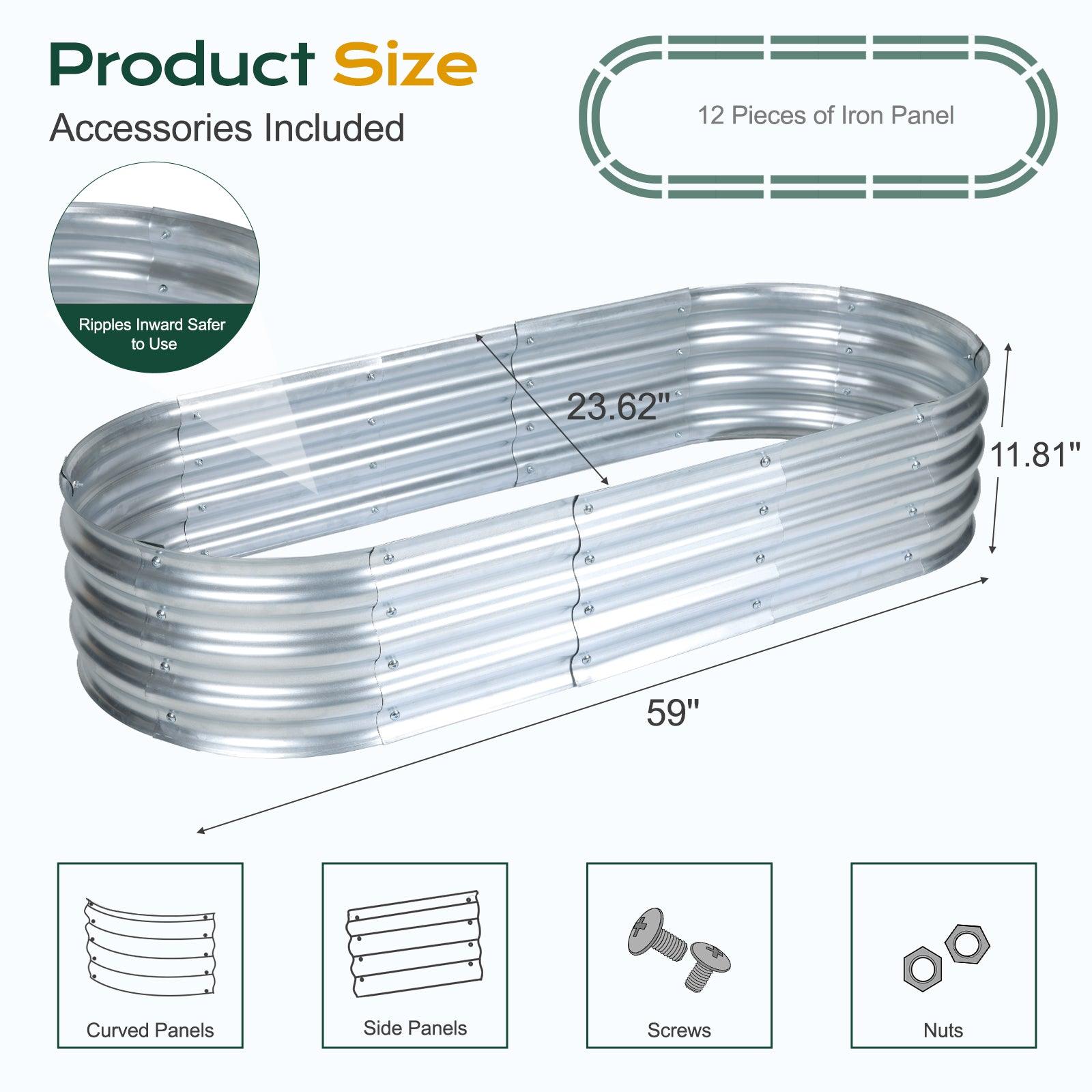 59_L_x24_W_x12_H_inch_Galvanized_Raised_Garden_Bed_Kit_Outdoor_Garden_Planter_Oval_Large_Boxes_for_Vegetables_Flowers_Herbs_-_Silver-5