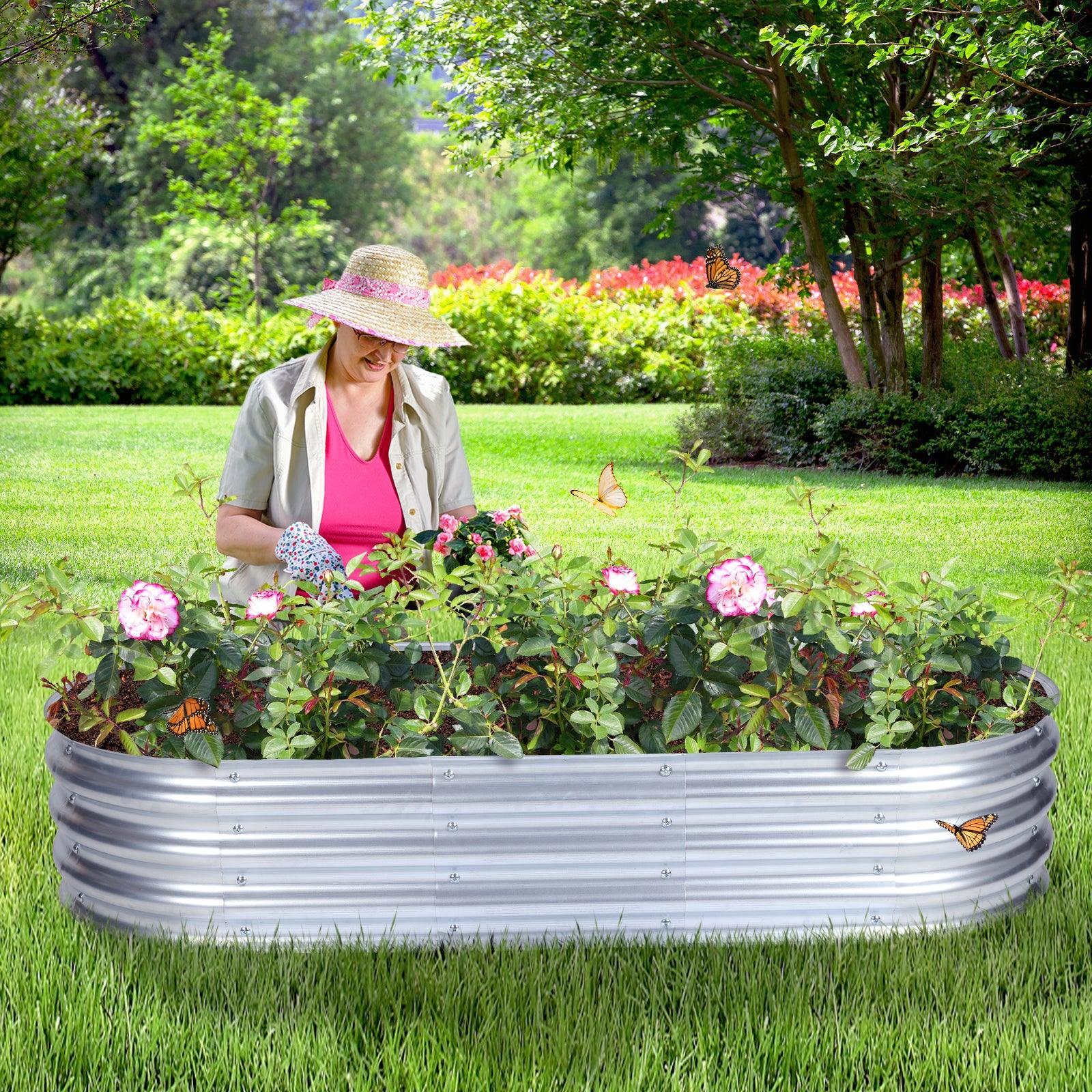 59_L_x24_W_x12_H_inch_Galvanized_Raised_Garden_Bed_Kit_Outdoor_Garden_Planter_Oval_Large_Boxes_for_Vegetables_Flowers_Herbs_-_Silver_-4