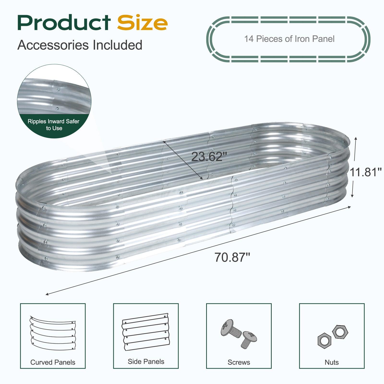 71_L_x24_W_x12_H_inch_Galvanized_Raised_Garden_Bed_Kit_Outdoor_Garden_Planter_Oval_Large_Boxes_for_Vegetables_Flowers_Herbs_-_Silver-5