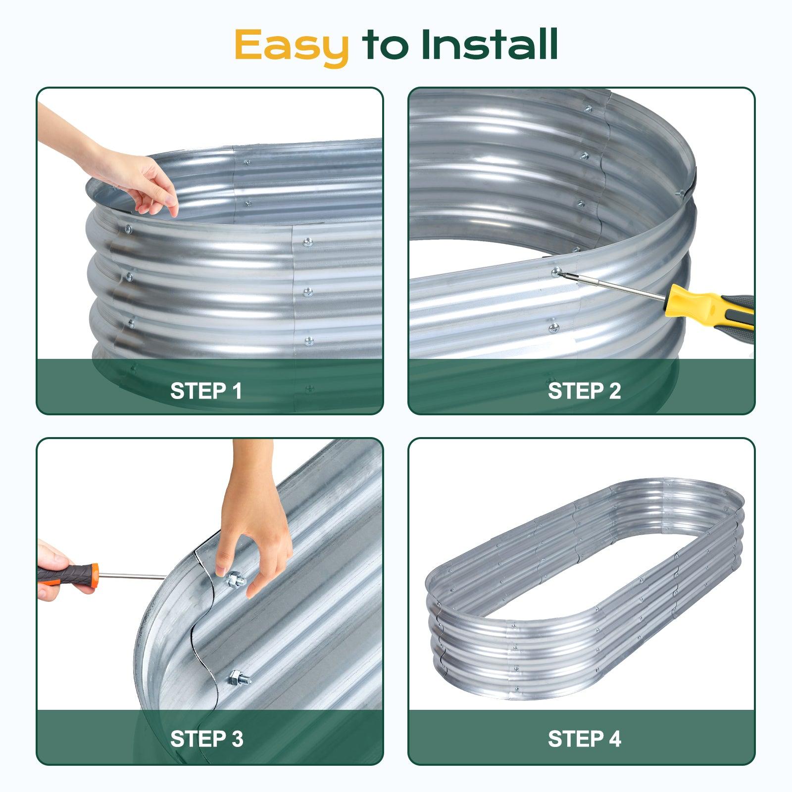 71_L_x24_W_x12_H_inch_Galvanized_Raised_Garden_Bed_Kit_Outdoor_Garden_Planter_Oval_Large_Boxes_for_Vegetables_Flowers_Herbs_-_Silver-9