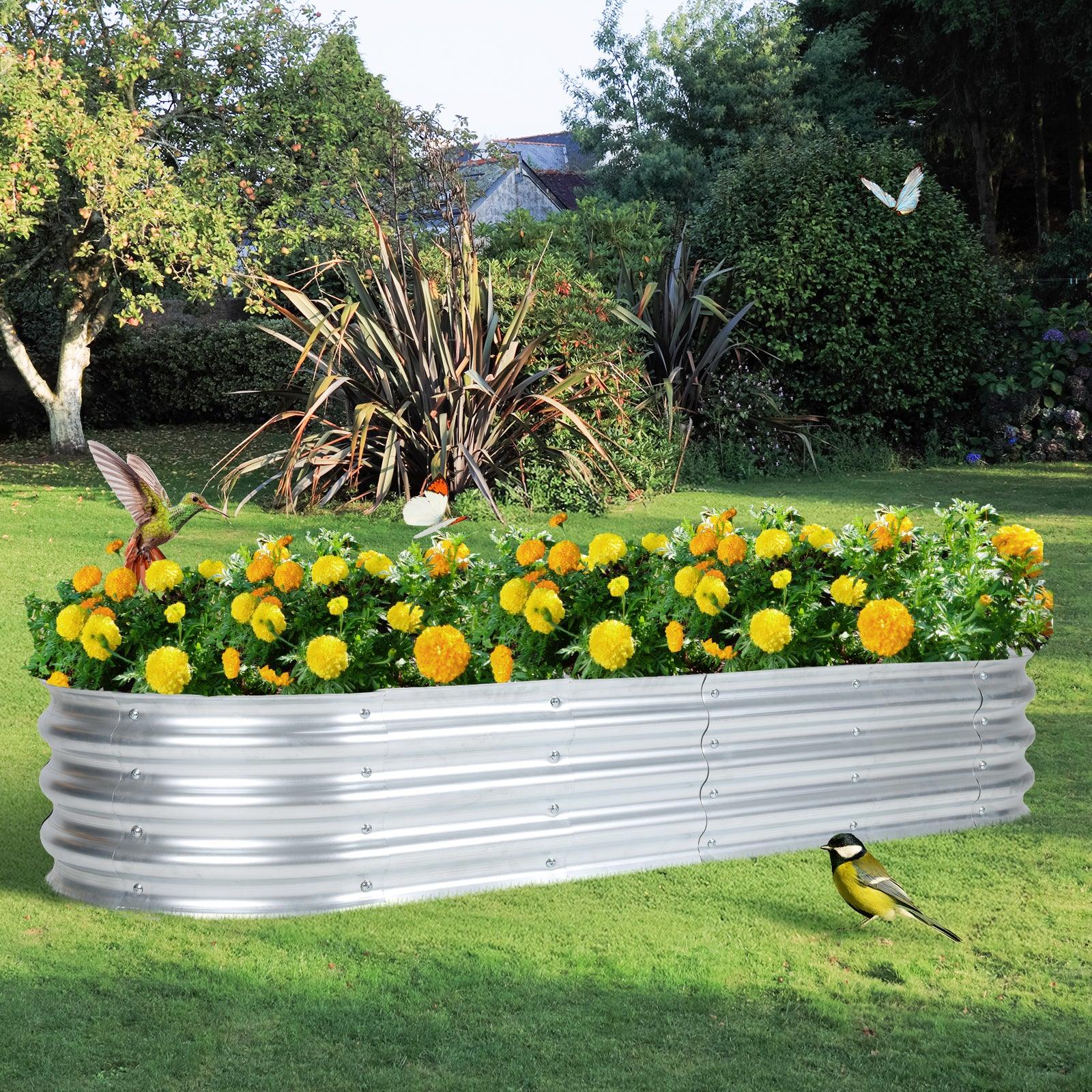 71_L_x24_W_x12_H_inch_Galvanized_Raised_Garden_Bed_Kit_Outdoor_Garden_Planter_Oval_Large_Boxes_for_Vegetables_Flowers_Herbs_-_Silver_-4
